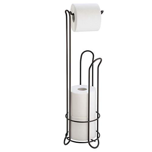 iDesign Classico Klorollenhalter, Toilettenpapierhalter ohne Bohren aus Metall, bronzefarben von InterDesign