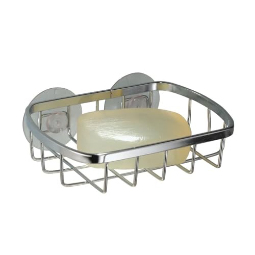 iDesign Gia Seifenschale mit Saugnapf für Bad Dusche, Badewanne - Chrom von InterDesign