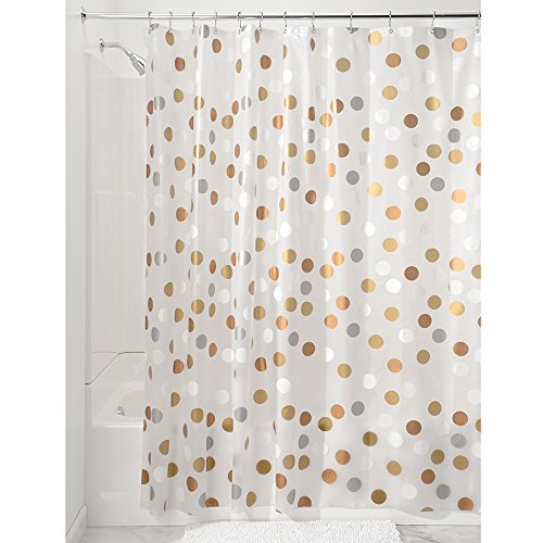 iDesign Gilly Dot Schimmel-/Spakresistenter Wasserdichter Duschvorhang aus PEVA, 183 x 183 cm, metallic iDesign Gilly Dot Schimmel-/Spakresistenter Wasserdichter Duschvorhang aus PEVA, 183 x 183 cm, metallic von InterDesign