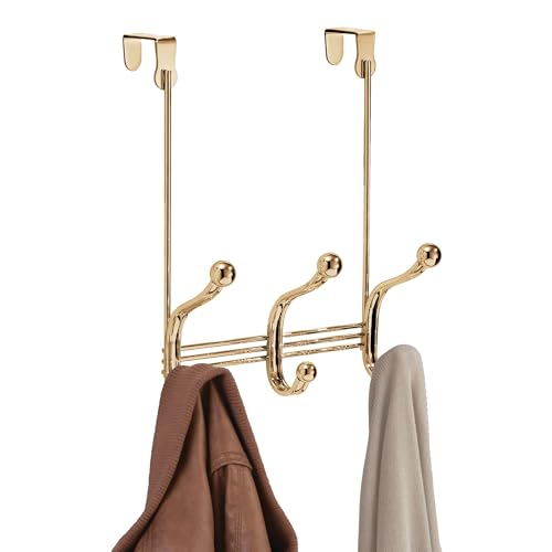 iDesign Hakenleiste für Kleidung, Handtücher oder Zubehör, 3 Doppeltüren, weiches Messing iDesign Hakenleiste für Kleidung, Handtücher oder Zubehör, 3 Doppeltüren, weiches Messing von InterDesign