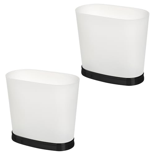 iDesign Kleiner ovaler Badezimmer-Mülleimer, 2er-Set, Frost/Mattschwarz, hergestellt in den USA iDesign Kleiner ovaler Badezimmer-Mülleimer, 2er-Set, Frost/Mattschwarz, hergestellt in den USA von InterDesign