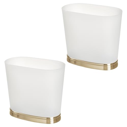 iDesign Kleiner ovaler Badezimmer-Mülleimer, 2er-Set, Frost/weiches Messing, hergestellt in den USA iDesign Kleiner ovaler Badezimmer-Mülleimer, 2er-Set, Frost/weiches Messing, hergestellt in den USA von InterDesign