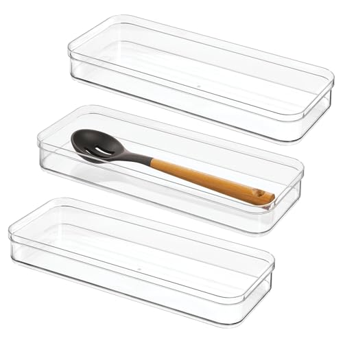 iDesign Kunststoff-Schubladen-Organizer – Aufbewahrung für Küche, Bad und Schreibtischschubladen – 3er-Set – transparent iDesign Kunststoff-Schubladen-Organizer – Aufbewahrung für Küche, Bad und Schreibtischschubladen – 3er-Set – transparent von InterDesign