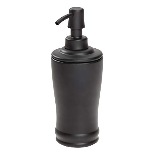 iDesign, hoher Seifenspender Olivia aus Metall, 237 ml Fassungsvermögen, für Bad, Küchenspüle, Waschtisch, matt schwarz von InterDesign