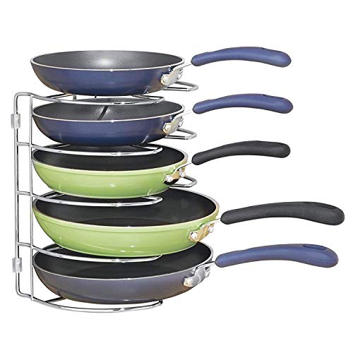 iDesign Pfannenhalter, Schrankeinsatz für 5 Pfannen, praktischer Küchen Organizer für Pfannen und Deckel aus Metall, chrom iDesign Pfannenhalter, Schrankeinsatz für 5 Pfannen, praktischer Küchen Organizer für Pfannen und Deckel aus Metall, chrom von InterDesign