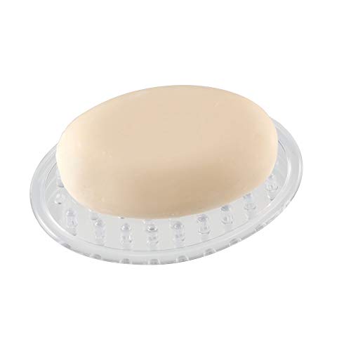 iDesign Soap Savers Seifenablage, ovale Seifenschale aus Kunststoff, 2er-Set Seifenhalter, durchsichtig von InterDesign