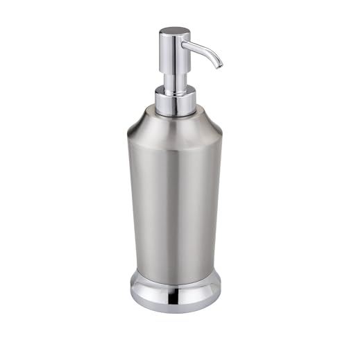 iDesign Stainless Steel Dispenser, Preston Collection Soap Pump, Brushed/Chrome Split Finish von InterDesign