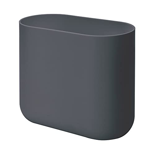 iDesign The Cade Collection Abfalleimer aus recyceltem Kunststoff, schmal, oval, 27 x 14 x 24,8 cm, Anthrazit von InterDesign