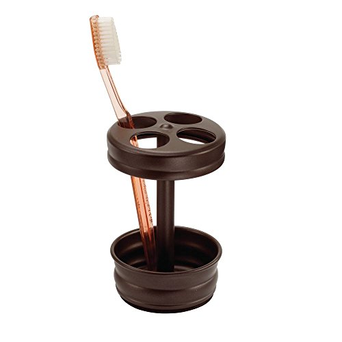 iDesign Zahnbürstenhalter aus Metall – Badezimmer-Becher für die Organisation des Badezimmers, The Olivia Collection – 8,3 x 8,3 x 12,7 cm, Bronze von InterDesign