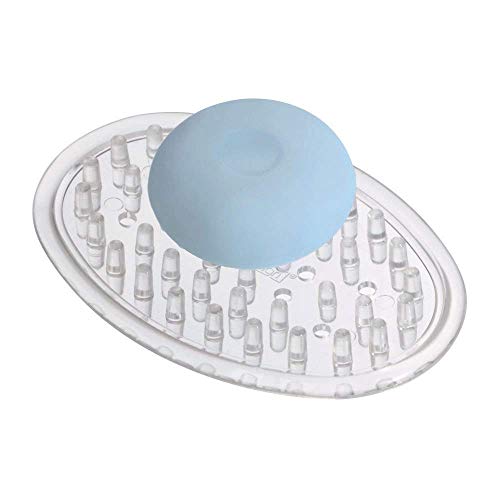 iDesign porte savon, petit support savon ovale en plastique, porte éponge ou porte savon avec picots intégrés, transparent iDesign porte savon, petit support savon ovale en plastique, porte éponge ou porte savon avec picots intégrés, transparent von InterDesign