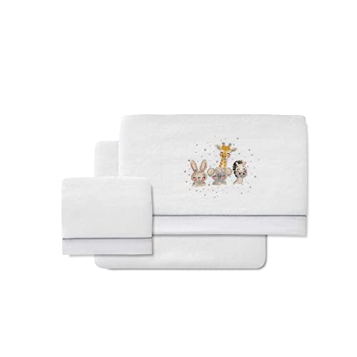 Interbaby Bettwäsche aus Coralina-Miniwiege, Aquarell, Weiß und Grau von Interbaby