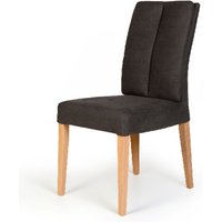 4er Set Polsterstuhl Hamburg Eiche bianco lackiert Anthrazit von Interbed