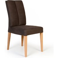 4er Set Polsterstuhl Hamburg Eiche bianco lackiert Braun von Interbed