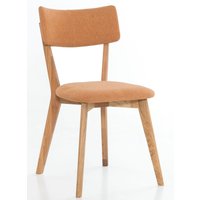 4er Set Polsterstuhl Prag Eiche geölt Massivholz Orange von Interbed