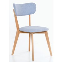4er Set Polsterstuhl Prag Kernbuche geölt Hellblau von Interbed