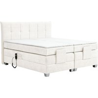 Boxspringbett BERN 180x200 cm mit Motor weiß Coral 70 von Interbed