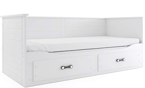 Interbeds Tagesbett Funktionsbett Hermes weiß & grau mit Lattenrost und Matratzen (weiß) von Interbeds
