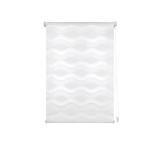 INTERBLIND Rollo für Nacht und Tag, doppelschichtig, gewellt, Größe 130 x 150, vielseitige Installation: Aufhängen, Schrauben, Kleben, Stoffgröße 127 x 145 cm von INTERBLIND