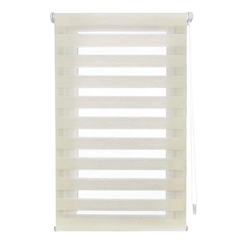 INTERBLIND | Tag- und Nachtrollo ohne Werkzeug - EasyFix-Rollo Größe 95x220 cm Breite x Höhe - Rollo ohne Bohren Stoffgröße 92x215 - Rollo für Nacht und Tag roh INTERBLIND | Tag- und Nachtrollo ohne Werkzeug - EasyFix-Rollo Größe 95x220 cm Breite x Höhe - Rollo ohne Bohren Stoffgröße 92x215 - Rollo für Nacht und Tag roh von Interblind