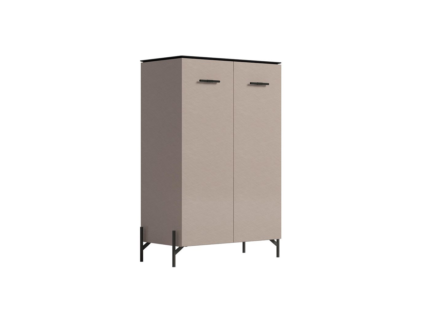 Interdesign24 Hochkommode Silvana (in Beige Hochglanz mit Marmoroptik, 2-Türig), Made in Italy von Interdesign24