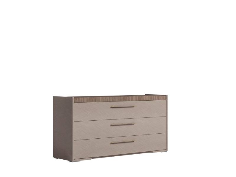 Interdesign24 Kommode Amalfi (mit 3 Schubladen, in Beige/Walnussholzoptik Hochglanz), Made in Italy von Interdesign24