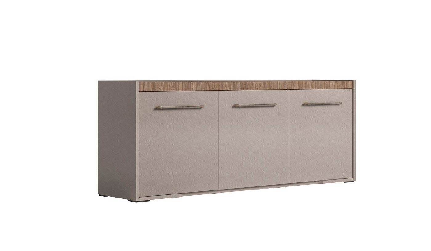 Interdesign24 Sideboard Amalfi (mit 3 Türen, in Beige/Walnussholzoptik Hochglanz), Made in Italy von Interdesign24