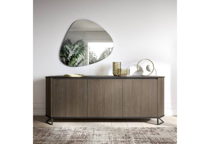 Interdesign24 Sideboard Hexa (mit 3 Türen, in Holzoptik, mit Oberplatte in Marmoroptik), Made in Italy von Interdesign24