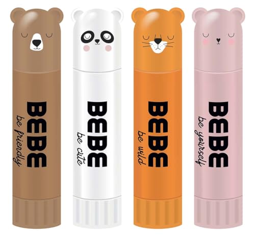 4x Interdruk Klebestift mittel 15g BeBe Friends in 4 Motiven von Interdruk