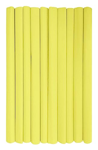 Interdruk - Crepe Paper Rolls for Kids, DIY and Decorations - Pack of 10 Reels (50cm x 200cm, 28g/m2) - 03 Lemon, 03 Zitrone von Interdruk