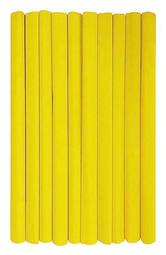 Interdruk - Crepe Paper Rolls for Kids, DIY and Decorations - Pack of 10 Reels (50cm x 200cm, 28g/m2) - 04 Yellow von Interdruk
