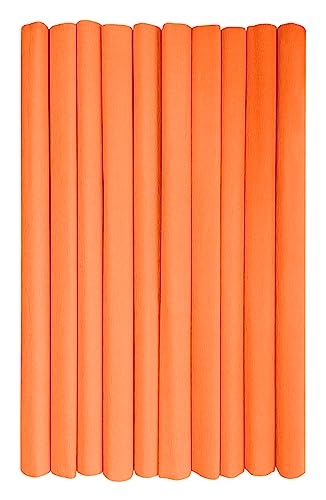 Interdruk - Crepe Paper Rolls for Kids, DIY and Decorations - Pack of 10 Reels (50cm x 200cm, 28g/m2) - 06 Dark Orange von Interdruk