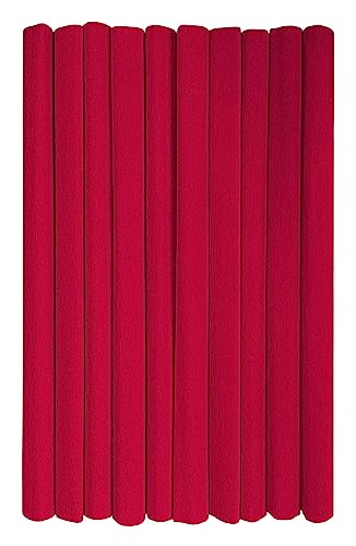 Interdruk - Crepe Paper Rolls for Kids, DIY and Decorations - Pack of 10 Reels (50cm x 200cm, 28g/m2) - 08 Dark Red von Interdruk