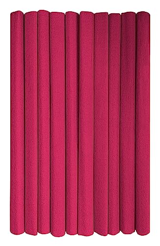 Interdruk - Crepe Paper Rolls for Kids, DIY and Decorations - Pack of 10 Reels (50cm x 200cm, 28g/m2) - 09 Burgundy von Interdruk