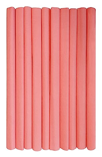Interdruk - Crepe Paper Rolls for Kids, DIY and Decorations - Pack of 10 Reels (50cm x 200cm, 28g/m2) - 10 Salmon von Interdruk