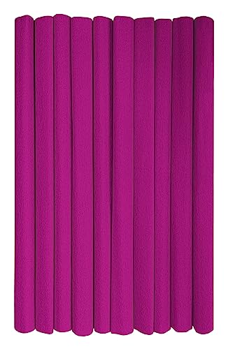 Interdruk - Crepe Paper Rolls for Kids, DIY and Decorations - Pack of 10 Reels (50cm x 200cm, 28g/m2) - 12 Pink von Interdruk