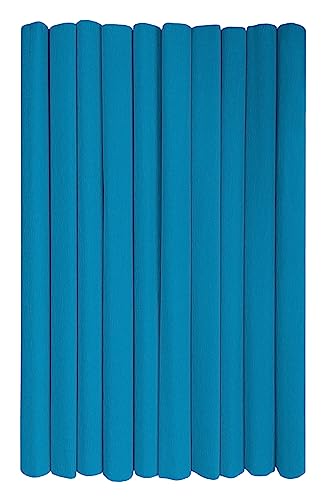 Interdruk - Crepe Paper Rolls for Kids, DIY and Decorations - Pack of 10 Reels (50cm x 200cm, 28g/m2) - 19 Turquoise von Interdruk