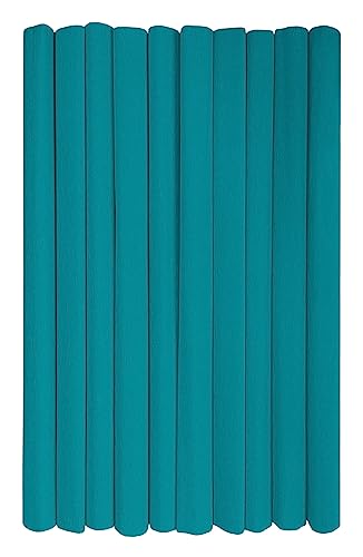 Interdruk - Crepe Paper Rolls for Kids, DIY and Decorations - Pack of 10 Reels (50cm x 200cm, 28g/m2) - 21 Teal von Interdruk