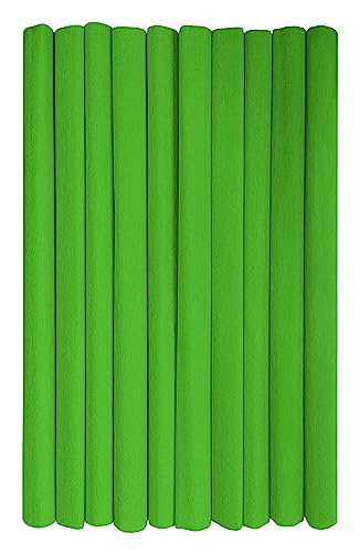 Interdruk - Crepe Paper Rolls for Kids, DIY and Decorations - Pack of 10 Reels (50cm x 200cm, 28g/m2) - 22 Light Green von Interdruk