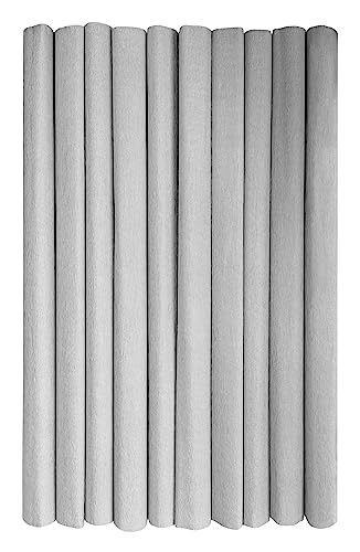 Interdruk - Crepe Paper Rolls for Kids, DIY and Decorations - Pack of 10 Reels (50cm x 200cm, 28g/m2) - 31 Silver von Interdruk