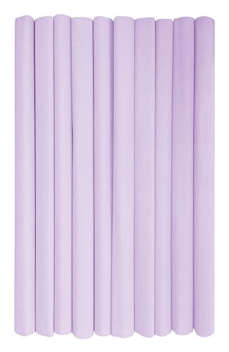 Interdruk Krepppapierrollen für Kinder, DIY und Dekorationen, 10 Rollen (50 cm x 200 cm, 28 g/m²), 36 Pastell-Lavendelviolett von Interdruk