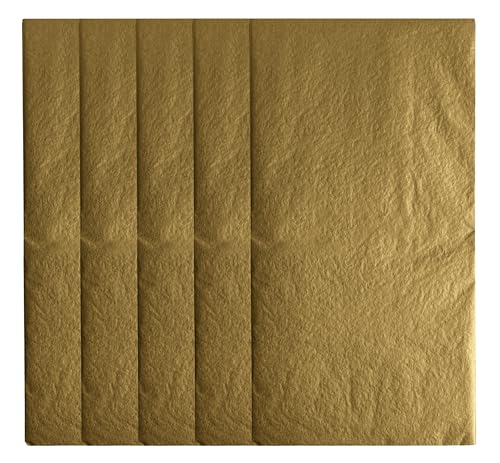 Interdruk Tissue Paper - 5 Blatt 50 x 70 cm - Perfekt zum Verpacken, Verschenken, Basteln - Gold von Interdruk