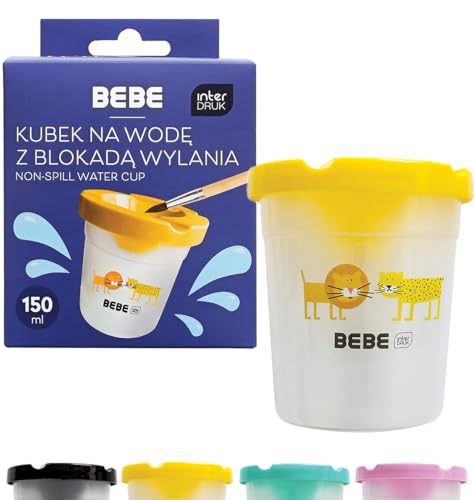 Interdruk Wasserbecher mit Spritzschutz Pinselablage für 150ml von Interdruk