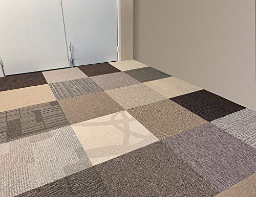 Teppichfliesen Shades of. by Interface | Selbstliegend Bodenfliesen Teppich | 50x50 cm | Pro Karton 16 Stück = 4m2 (Brown) von MaiBuL