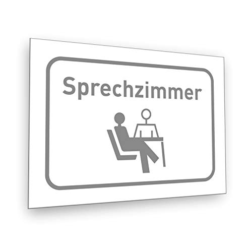 Interfoil Sprechzimmer Schild - Praxis Schild incl. Schaumstoffklebepunkten zur Befestigung geliefert! DIN A5 (14,8 x 21,0 cm) von Interfoil
