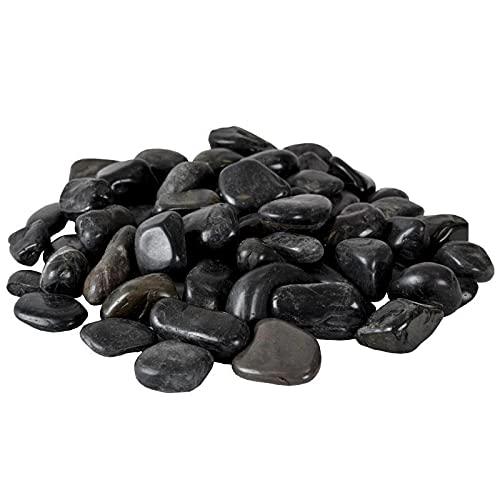 Dekosteine schwarz poliert 20 kg, Kieselsteine Garten 3-5 cm, Zierkies für Vasen, Flusssteine, Ziersteine, Flusssteine Pflanzen, Deko-Kies, Steine-Garten, Kies, Flusskiesel, Schwarze Steine Deko von Intergarden