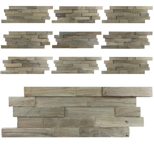 Wandpaneele aus hochwertigem Teakholz Gun Smoked (recycelt) 1m², Wandverkleidung Holz Smoked, Holzpaneele Wand, Holzwandpaneele, Holzwand, Holzverkleidung Wand, Wandverkleidung innen, Holzverblender von Intergarden
