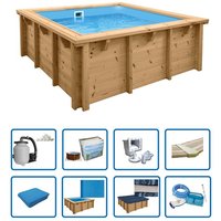 Interline Holzpool "Java" 2,10 x 2,10 m/  0,78 m Rechteck von Interhiva