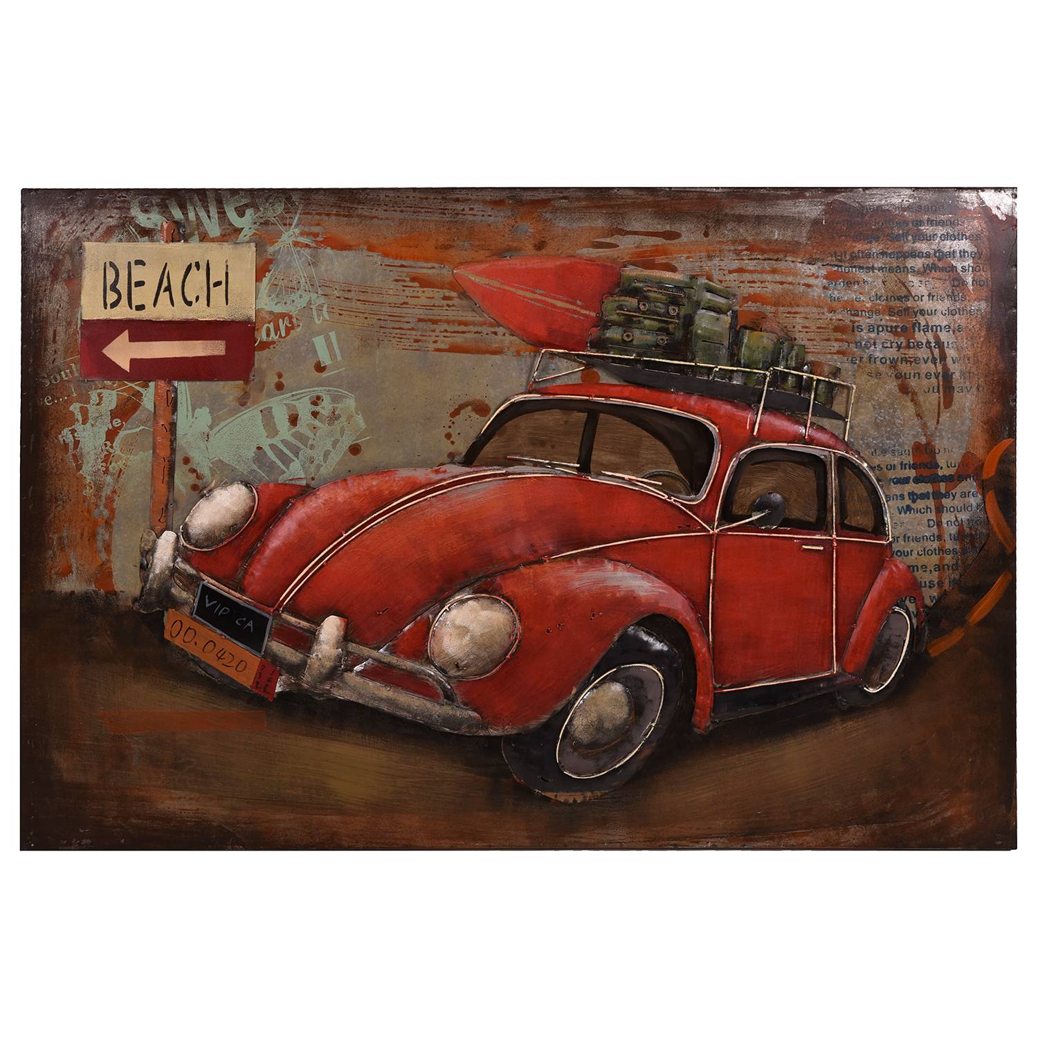 3D-Metallbild Auto mit Gepäck von Interia Home&Living