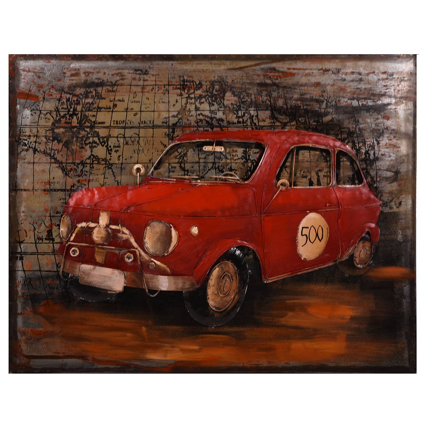 3D-Metallbild rotes Auto von Interia Home&Living