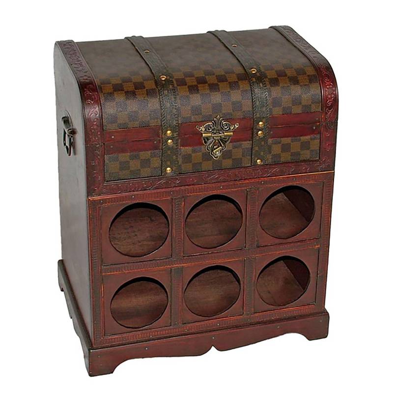 home24 Weinregal Union Jack III Sperrholz Schwarz/Braun 41 x 48 x 31cm von home24